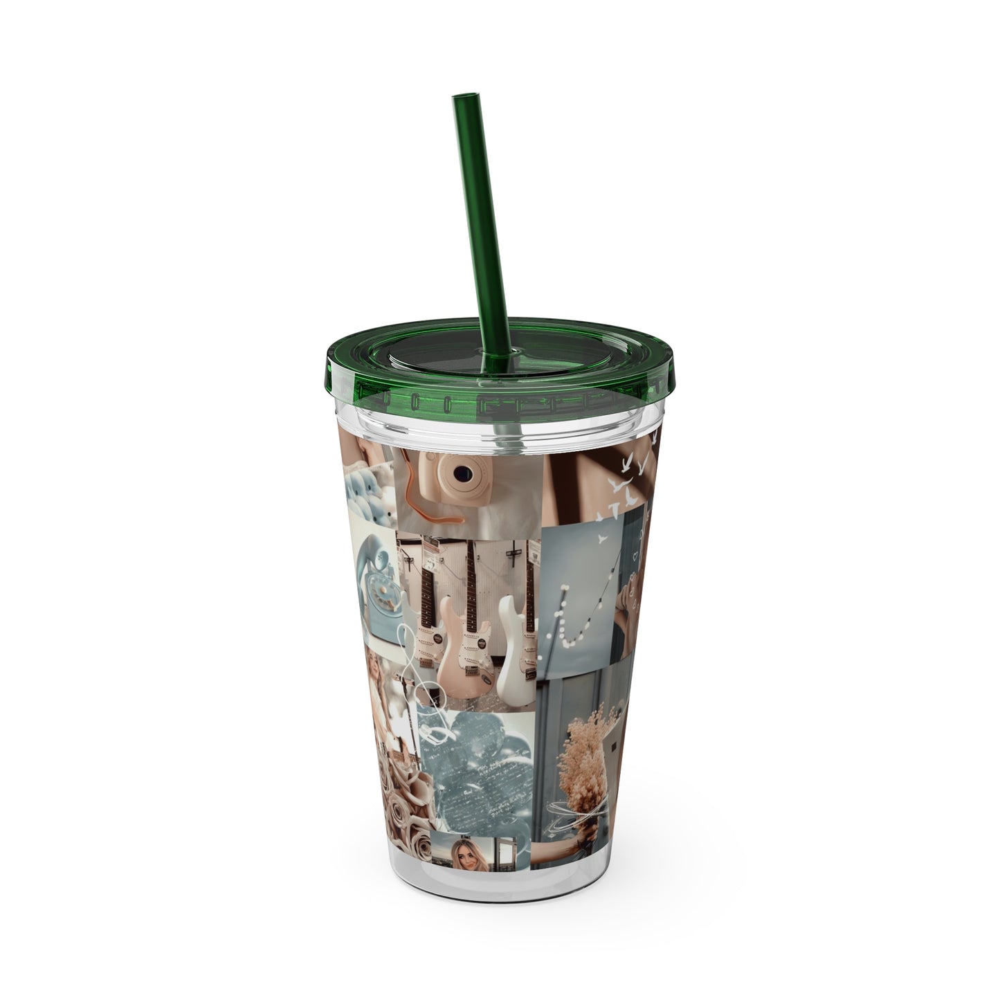 Sabrina Carpenter Peachy Princess Collage Sunsplash Tumbler with Straw