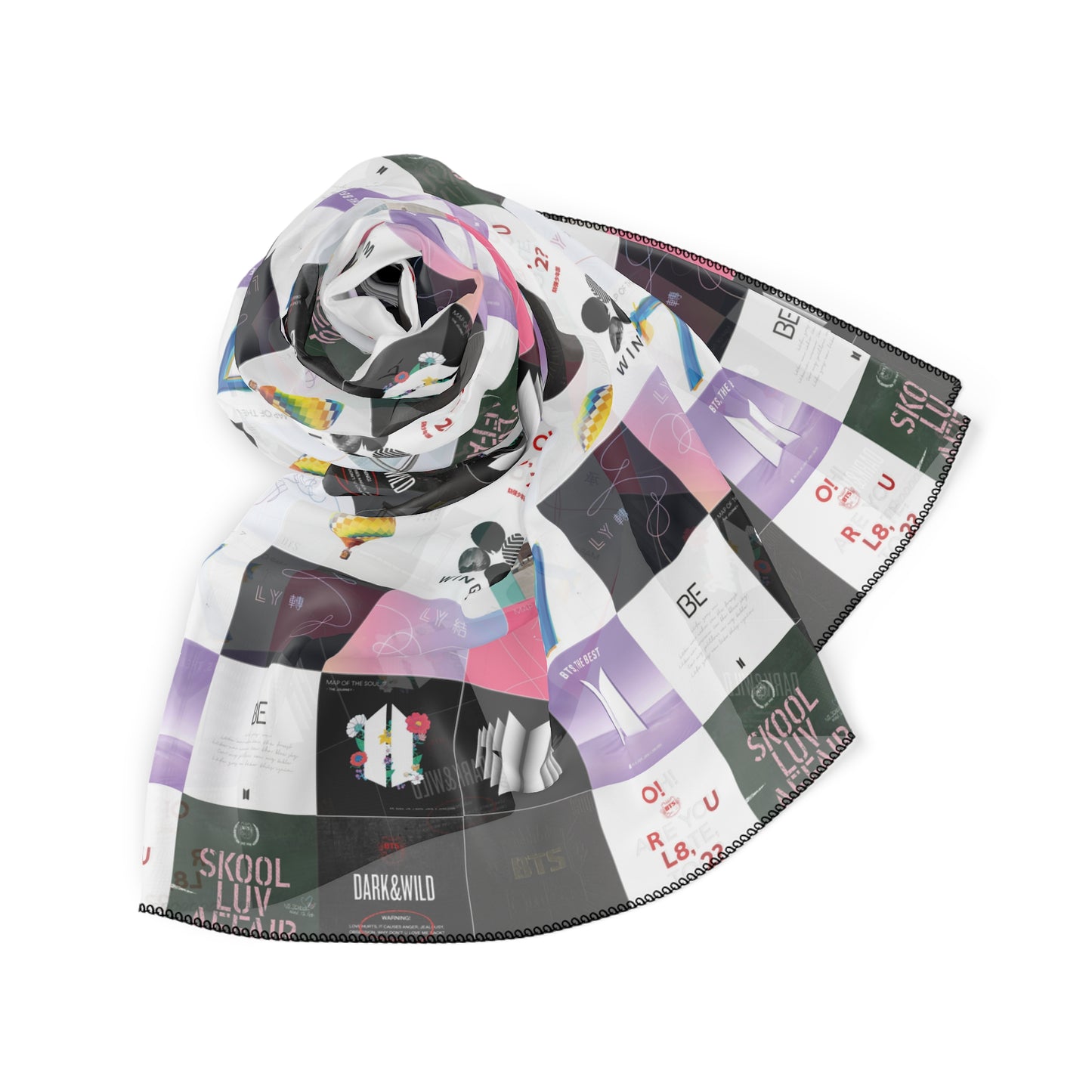 BTS Album Cover Art Collage Polyester Scarf