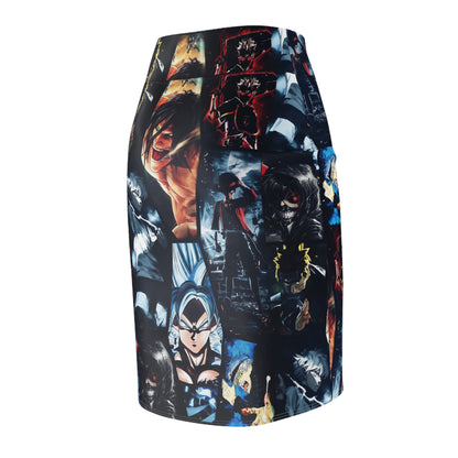 Anime Hero Montage Women's Pencil Skirt