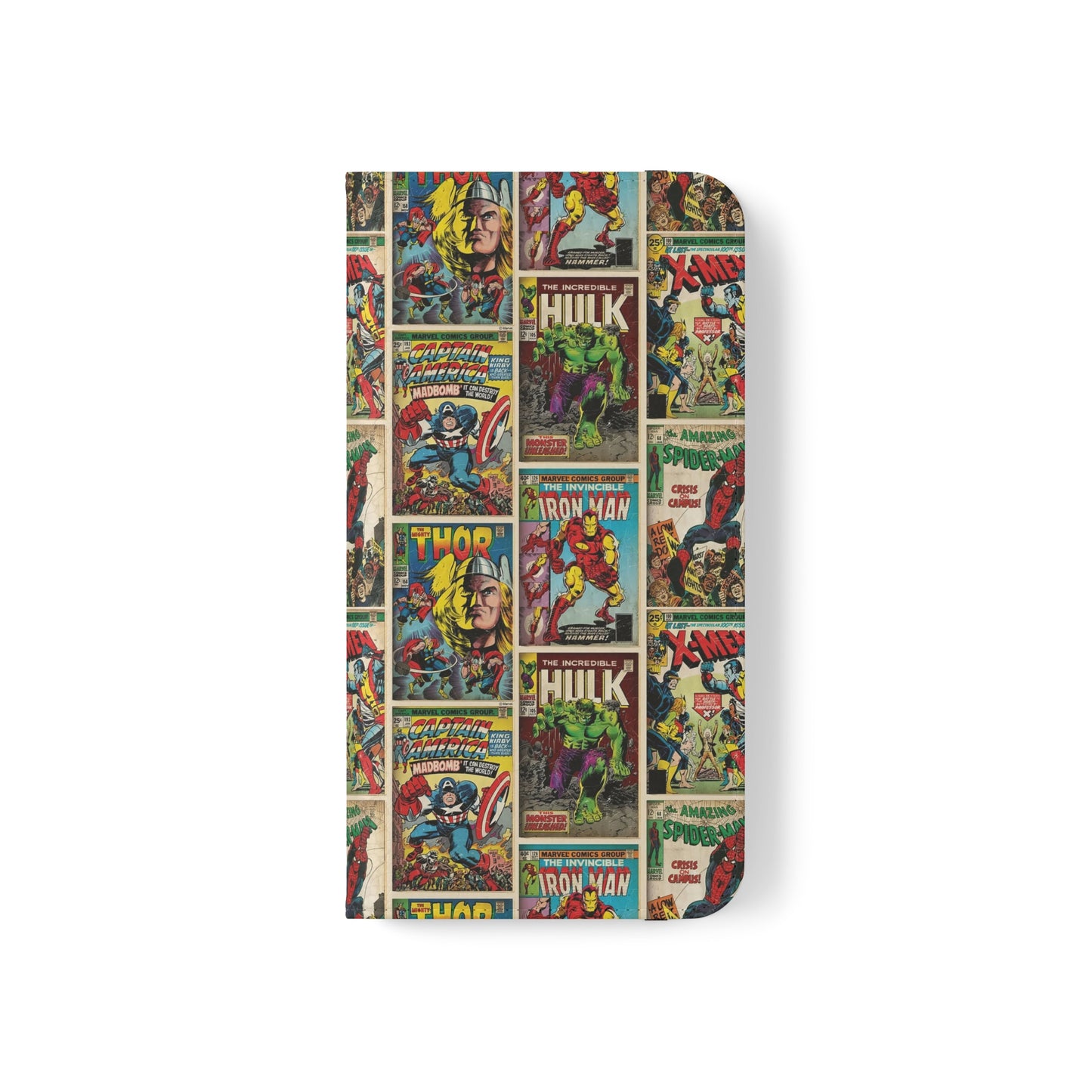 Marvel Comic Book Cover Collage Phone Flip Case