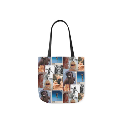 Miley Cyrus Flowers Photo Collage Polyester Canvas Tote Bag