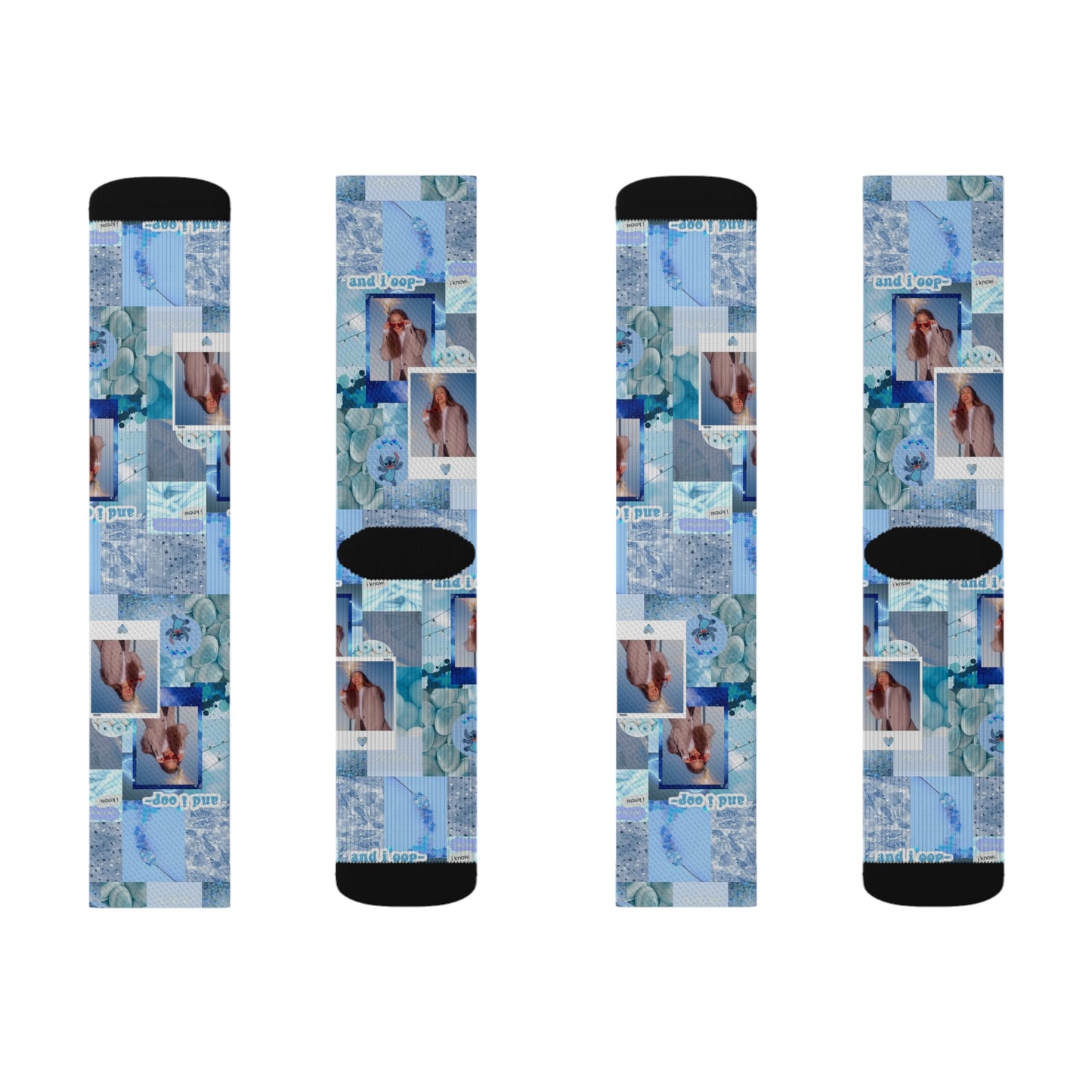 Olivia Rodrigo Light Blue Aesthetic Collage Tube Socks