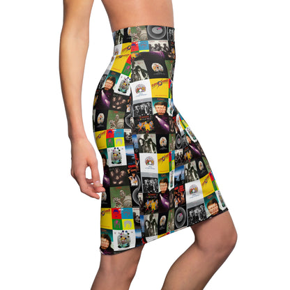 Queen Album Cover Collage Women's Pencil Skirt