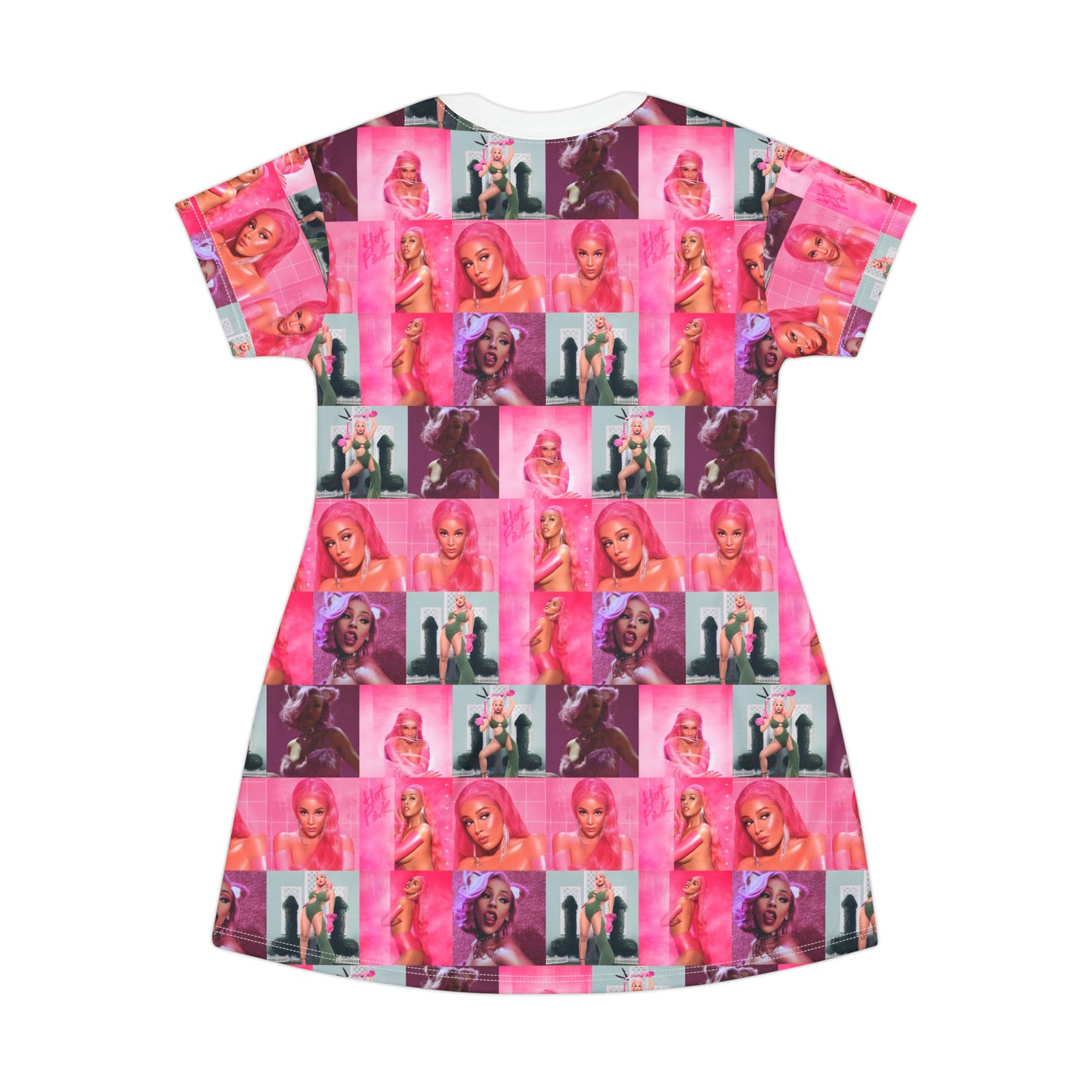 Doja Cat Hot Pink Mosaic T-Shirt Dress