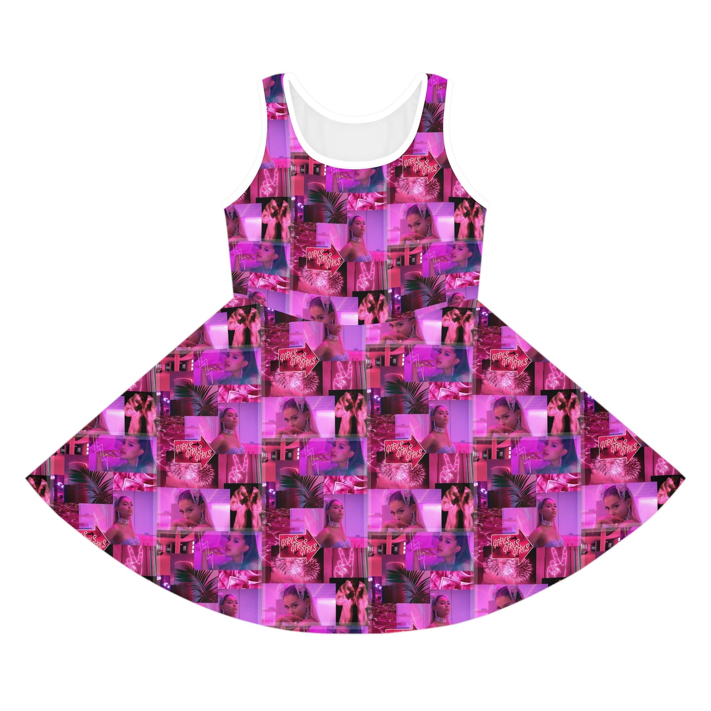 Ariana Grande 7 Rings Collage Girls' Sleeveless Sundress