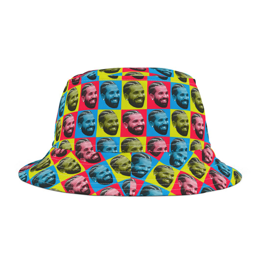 Drake Colored Checker Faces Bucket Hat