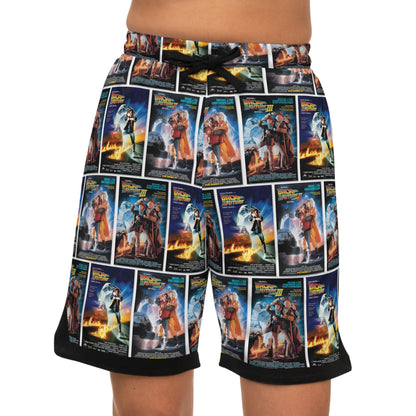 Back To The Future Movie Posters Collage Basketball Rib Shorts