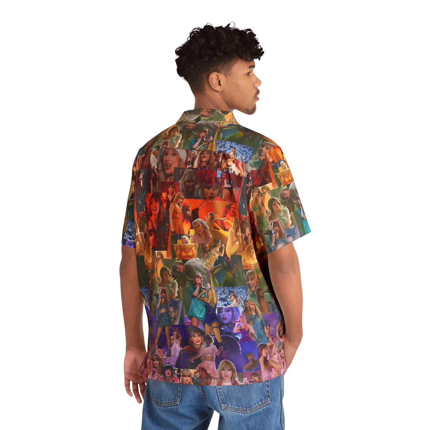 Taylor Swift Rainbow Photo Collage Men's Hawaiian Shirt