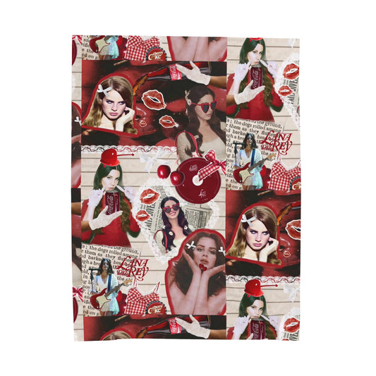 Lana Del Rey Cherry Coke Collage Velveteen Plush Blanket