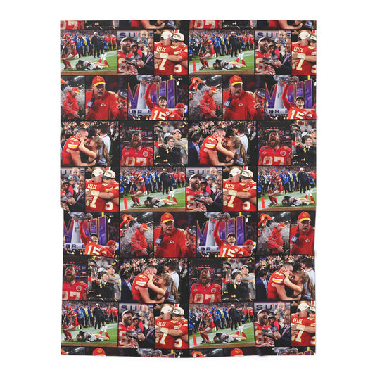 Kansas City Chiefs Superbowl LVIII Championship Victory Collage Baby Swaddle Blanket