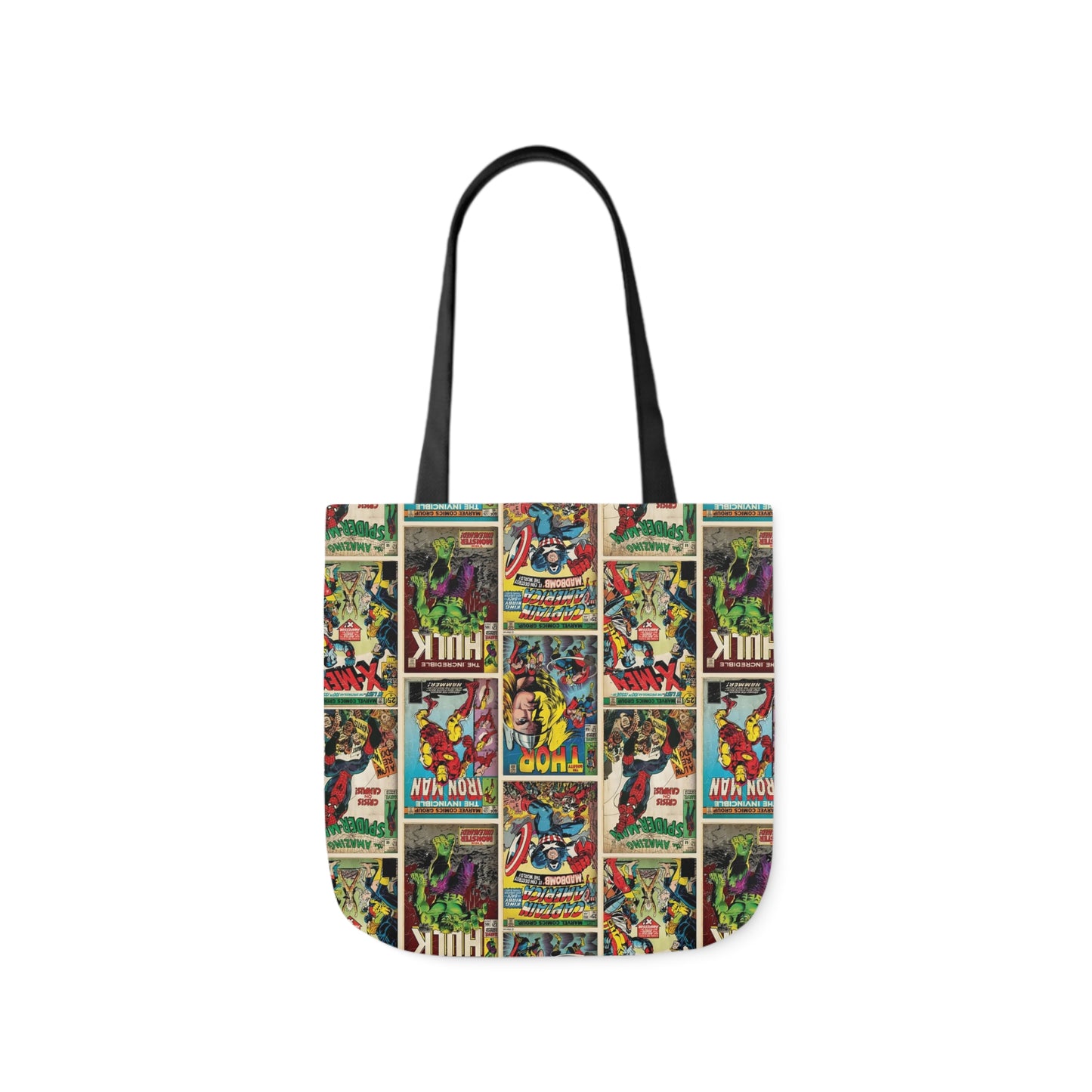 Marvel Comic Book Cover Collage Polyester Canvas Tote Bag