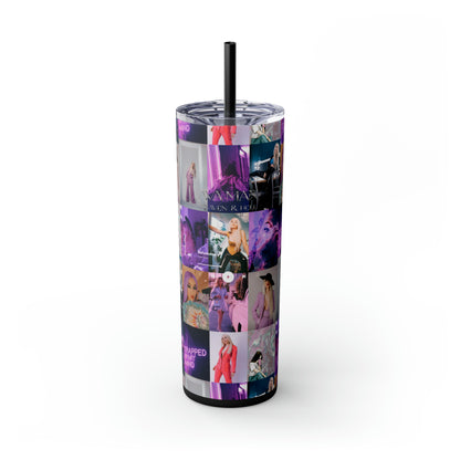 Ava Max Belladonna Photo Collage Skinny Tumbler with Straw