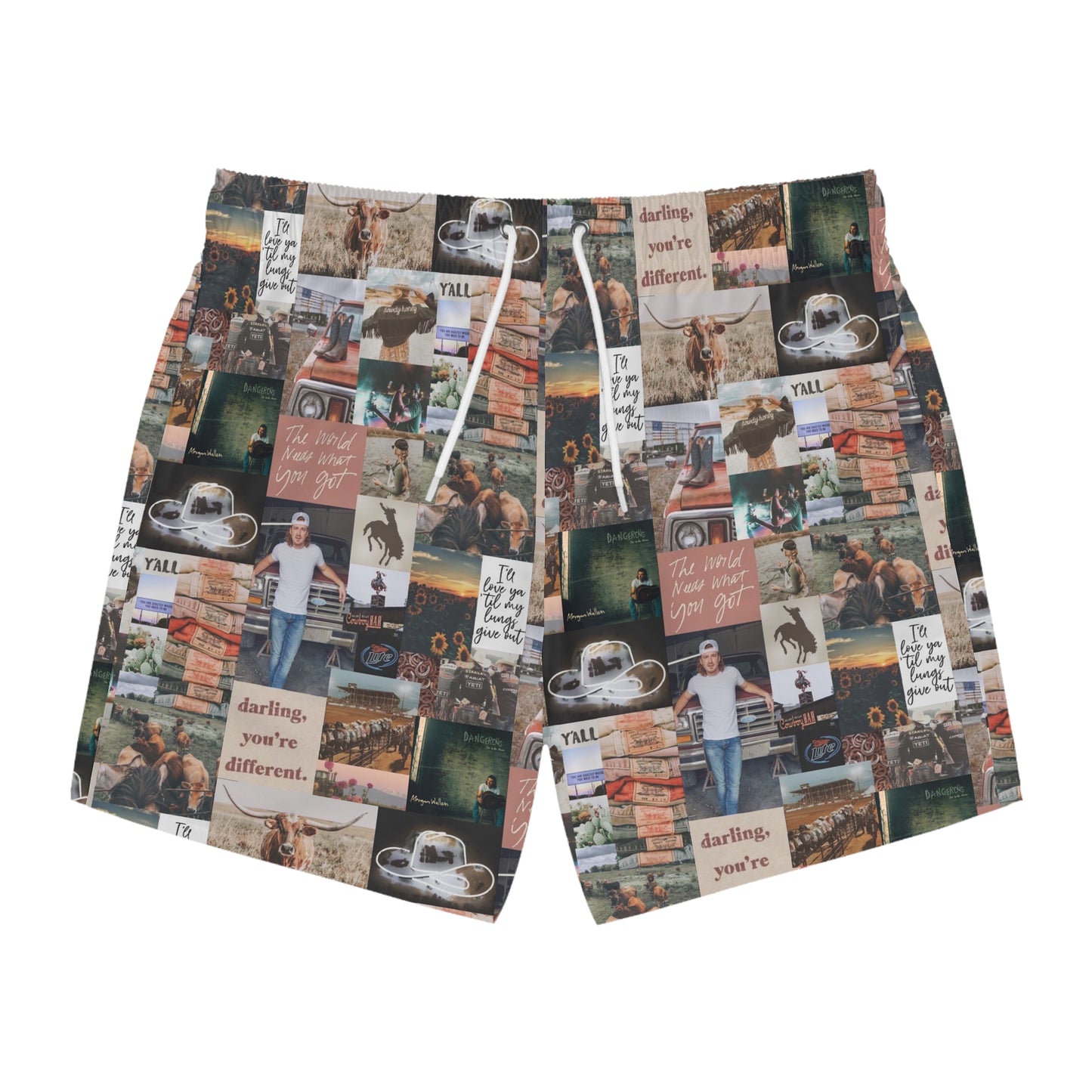 Morgan Wallen Darling You're Different Collage Men's Swim Trunks