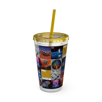 Muse Album Cover Collage Sunsplash Tumbler with Straw