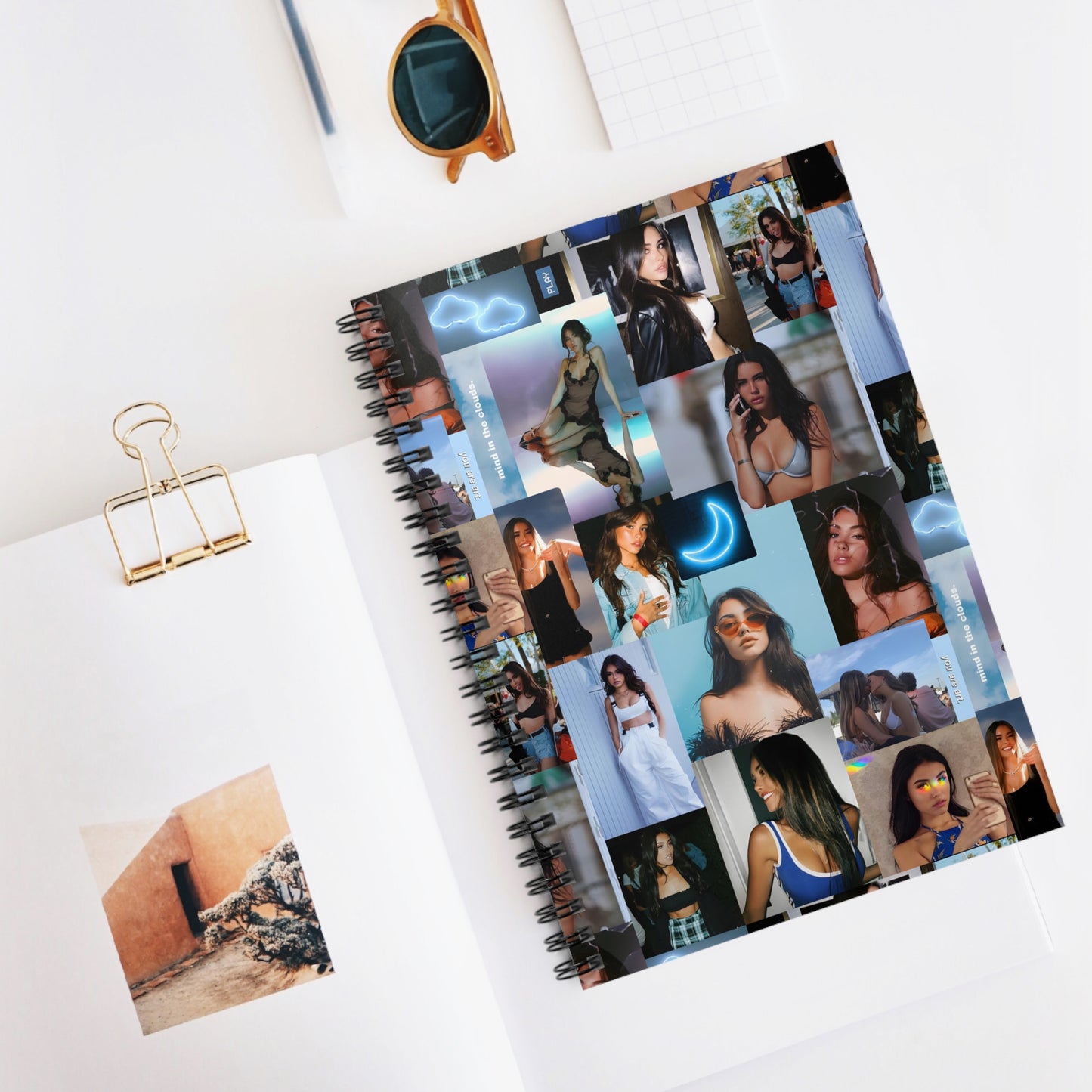 Madison Beer Mind In The Clouds Collage Ruled Line Spiral Notebook