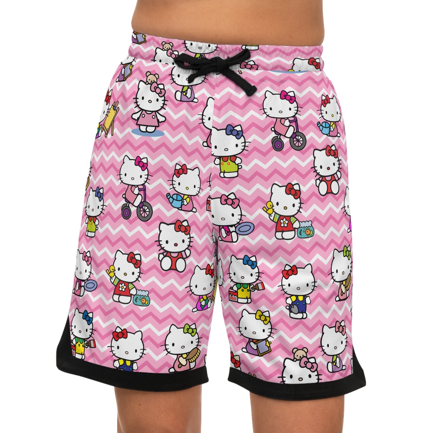 Hello Kitty Playtime Collage Basketball Rib Shorts