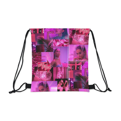 Ariana Grande 7 Rings Collage Outdoor Drawstring Bag