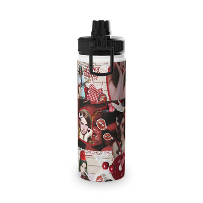 Lana Del Rey Cherry Coke Collage Stainless Steel Sports Lid Water Bottle