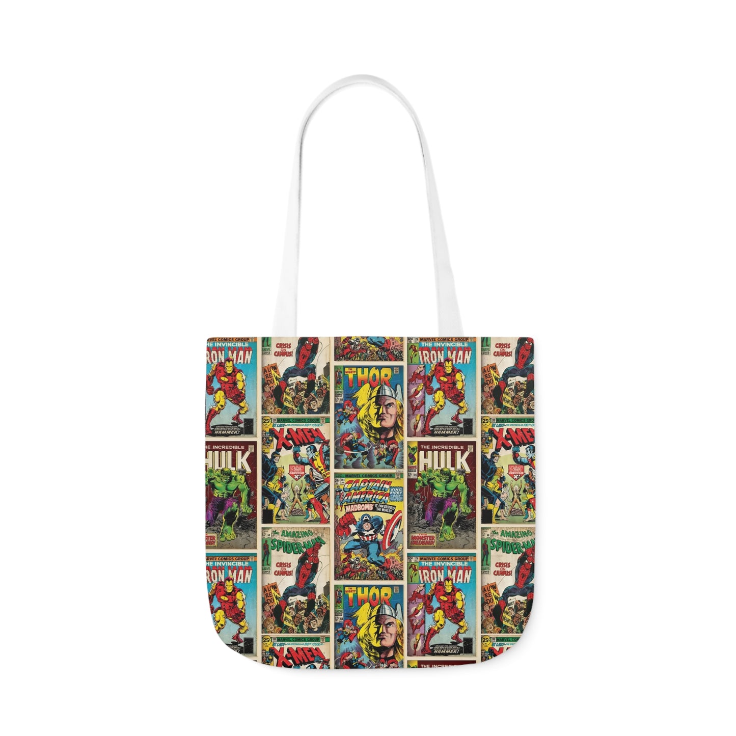 Marvel Comic Book Cover Collage Polyester Canvas Tote Bag