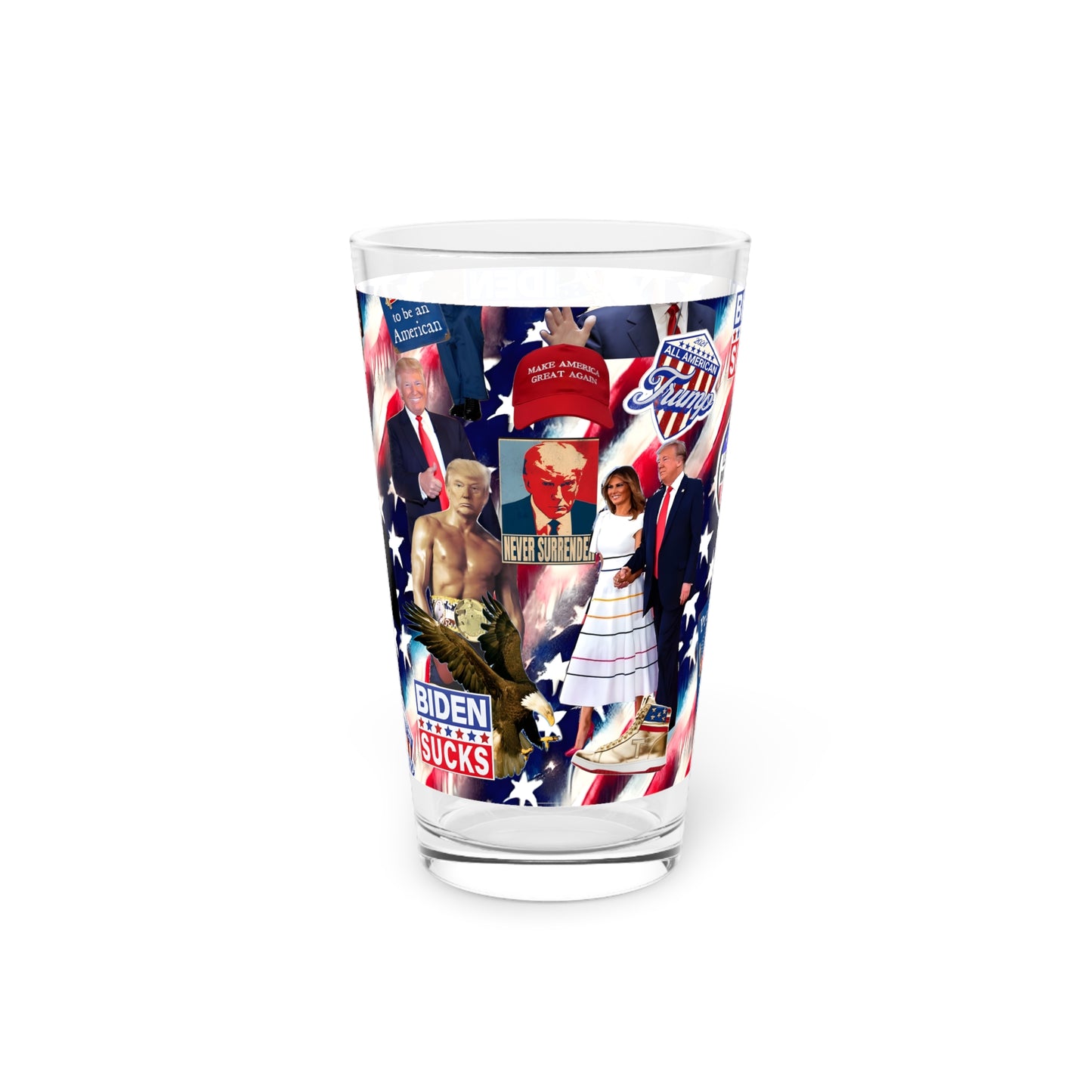 Donald Trump 2024 MAGA Montage Pint Glass