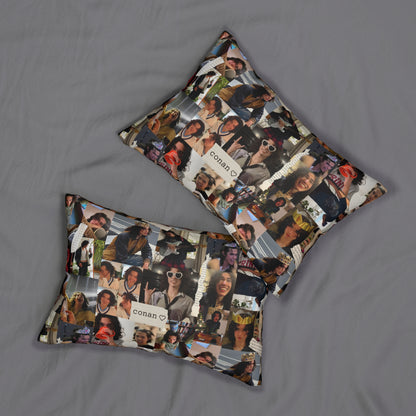 Conan Grey Being Cute Photo Collage Spun Polyester Lumbar Pillow