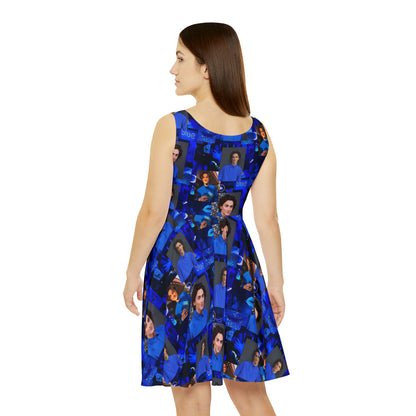 Timothee Chalamet Cool Blue Collage Women's Skater Dress