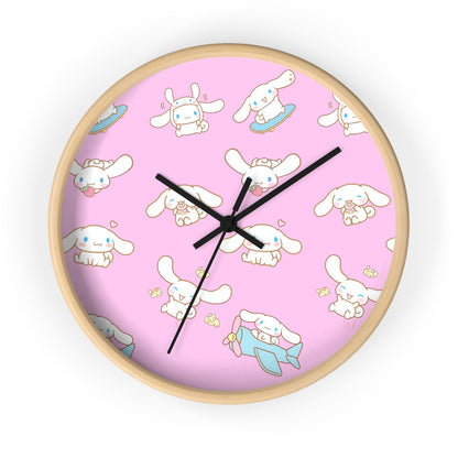 Cinnamoroll Playing Around Pattern Wall Clock