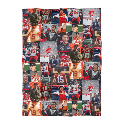 Patrick Mahomes Chiefs MVPAT Photo Collage Microfiber Duvet Cover