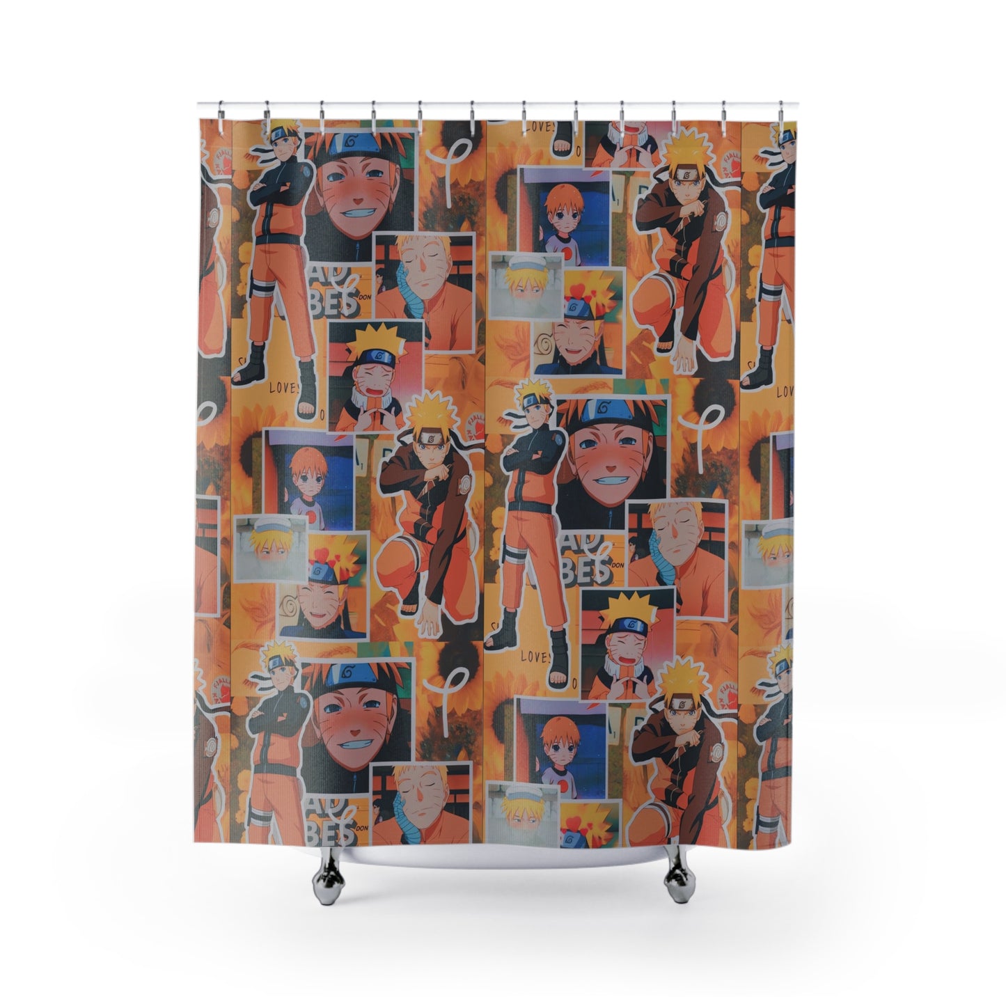 Naruto Uzumaki Sunflower Blaze Collage Shower Curtain