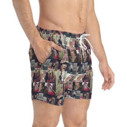 Taylor Swift Red Mosaic Swim Trunks