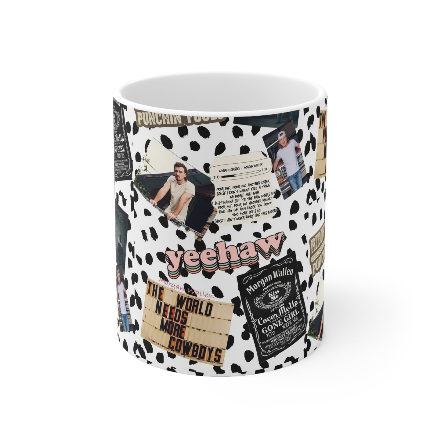 Morgan Wallen Yeehaw Collage White Ceramic Mug