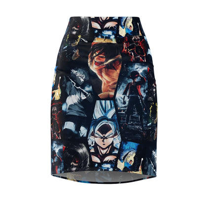 Anime Hero Montage Women's Pencil Skirt