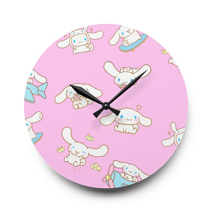 Cinnamoroll Playing Around Pattern Acrylic Wall Clock