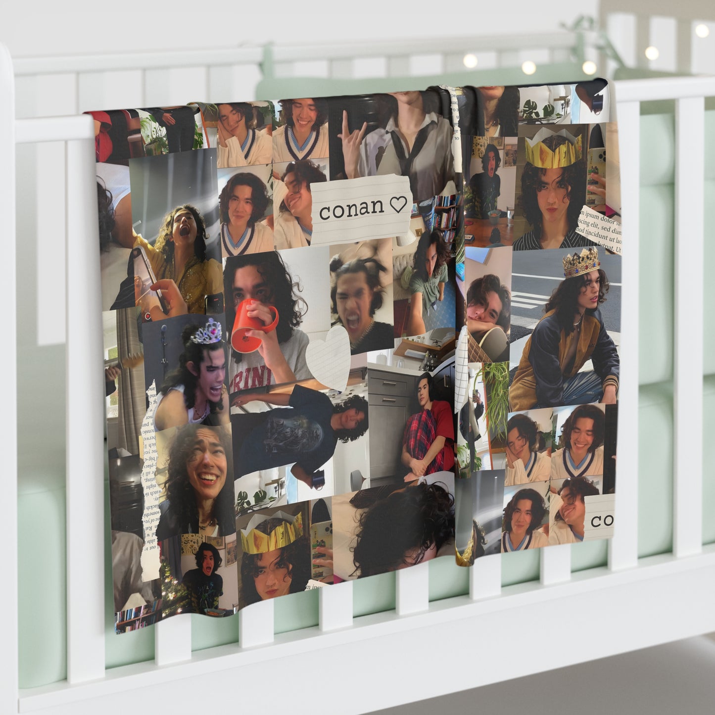 Conan Grey Being Cute Photo Collage Baby Swaddle Blanket