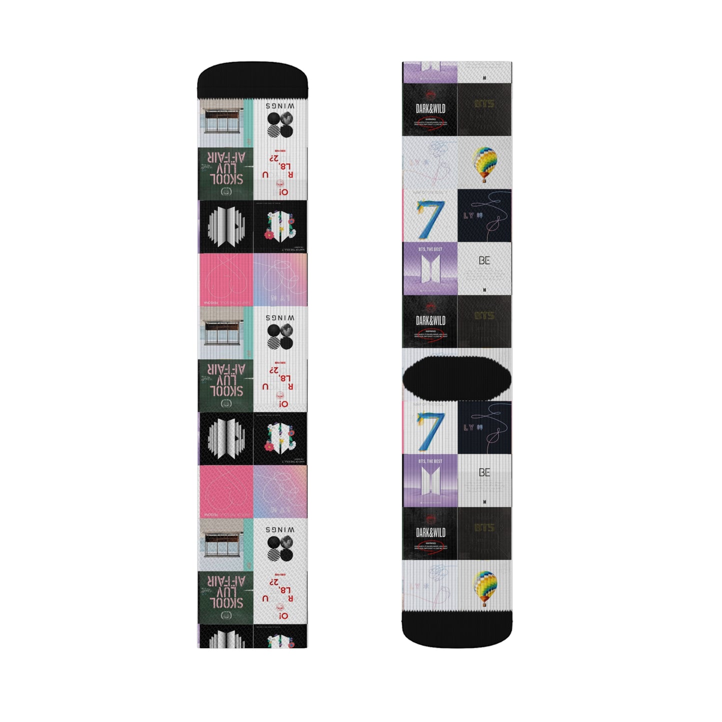 BTS Album Cover Art Collage Tube Socks