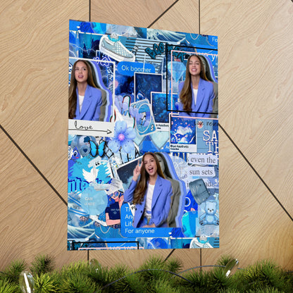 Olivia Rodrigo Blue Aesthetic Collage Matte Poster