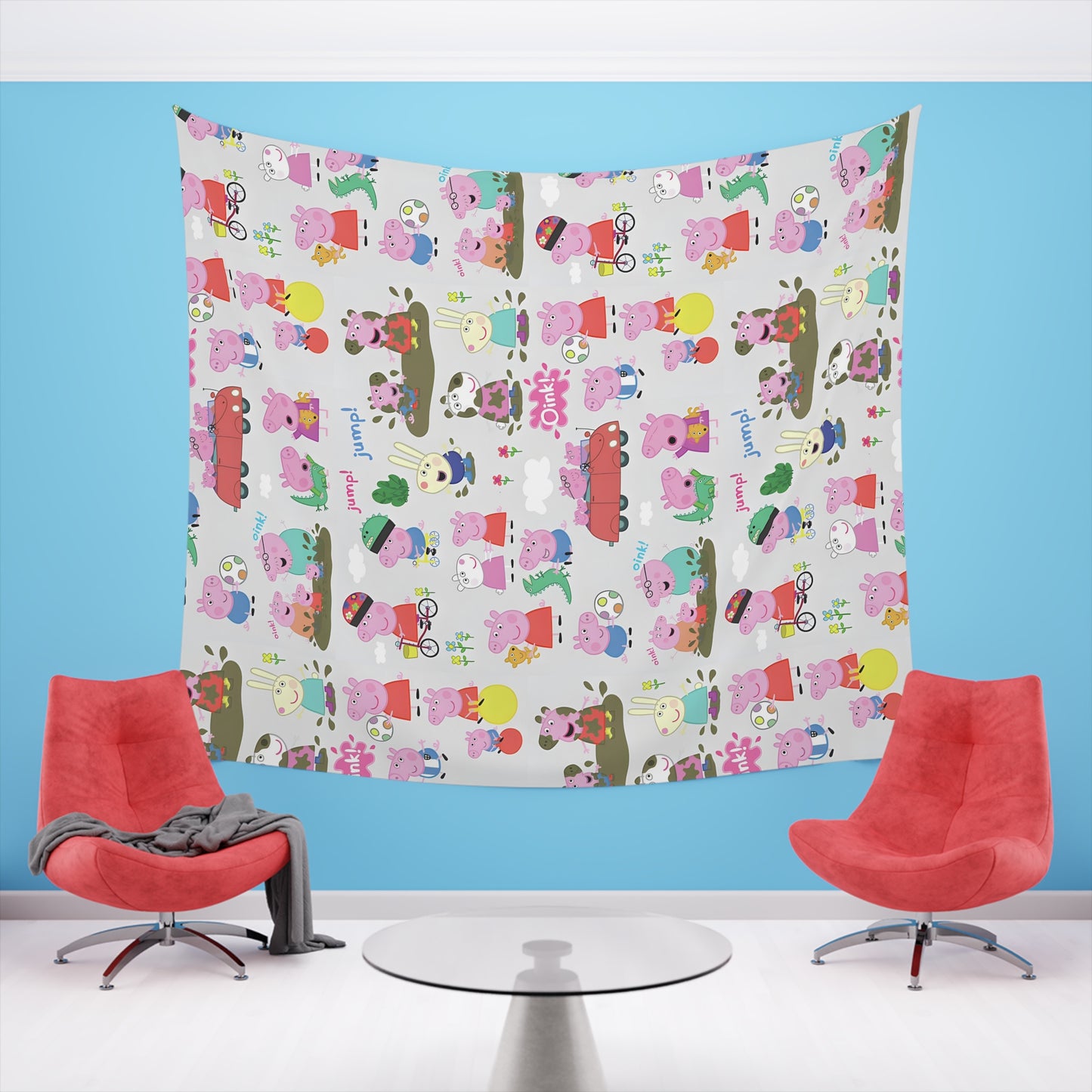 Peppa Pig Oink Oink Collage Printed Wall Tapestry