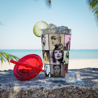 Taylor Swift Eras Collage Sunsplash Tumbler with Straw