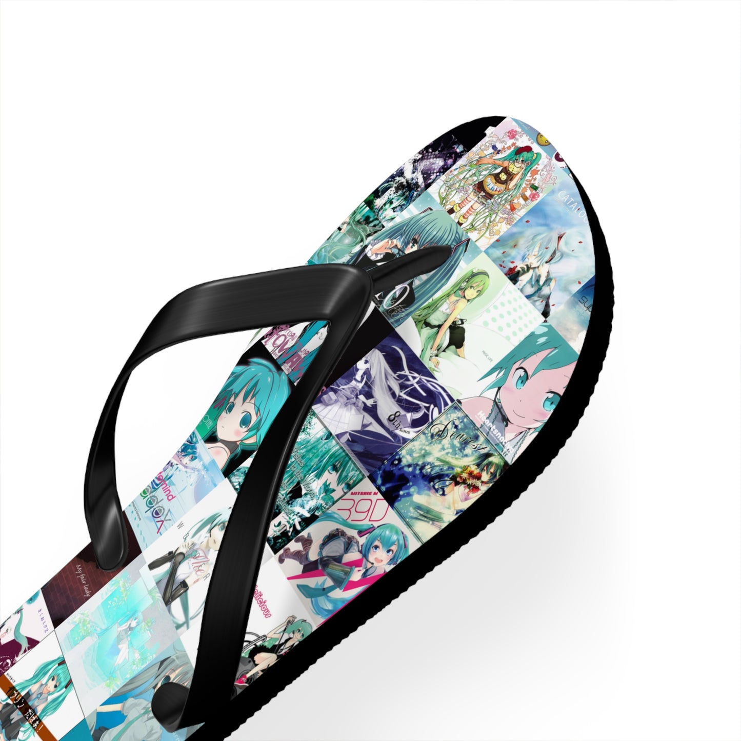 Hatsune Miku Album Cover Collage Flip Flops