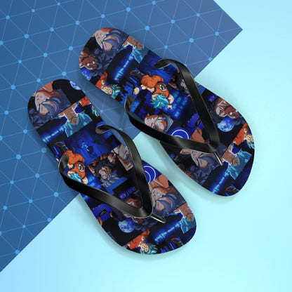 Dragon Ball Z Saiyan Moonlight Collage Flip Flops