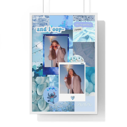 Olivia Rodrigo Light Blue Aesthetic Collage Framed Print