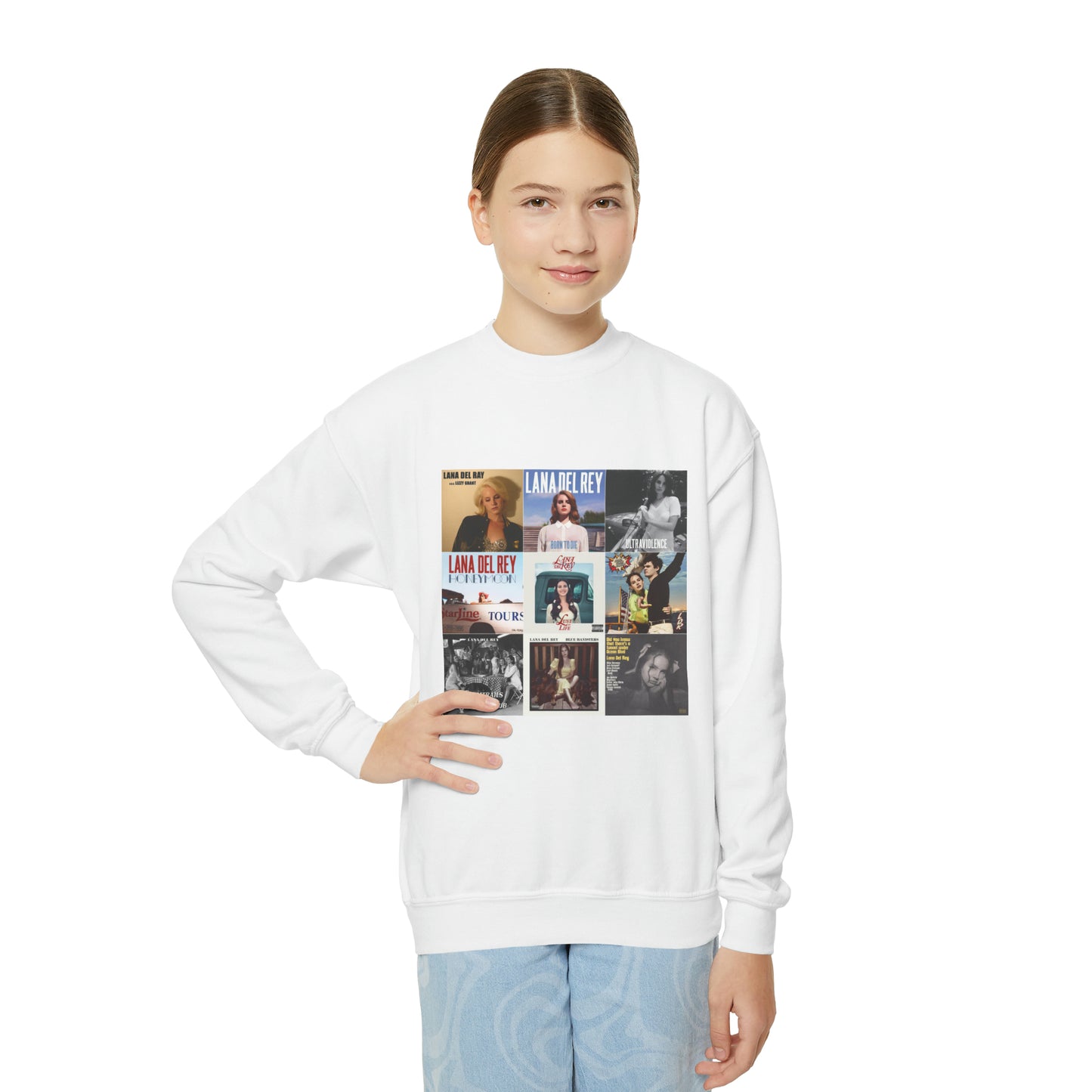 Lana Del Rey Album Cover Collage Youth Crewneck Sweatshirt