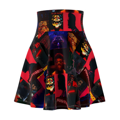 The Weeknd Heartless Nightmares Collage Women's Skater Skirt