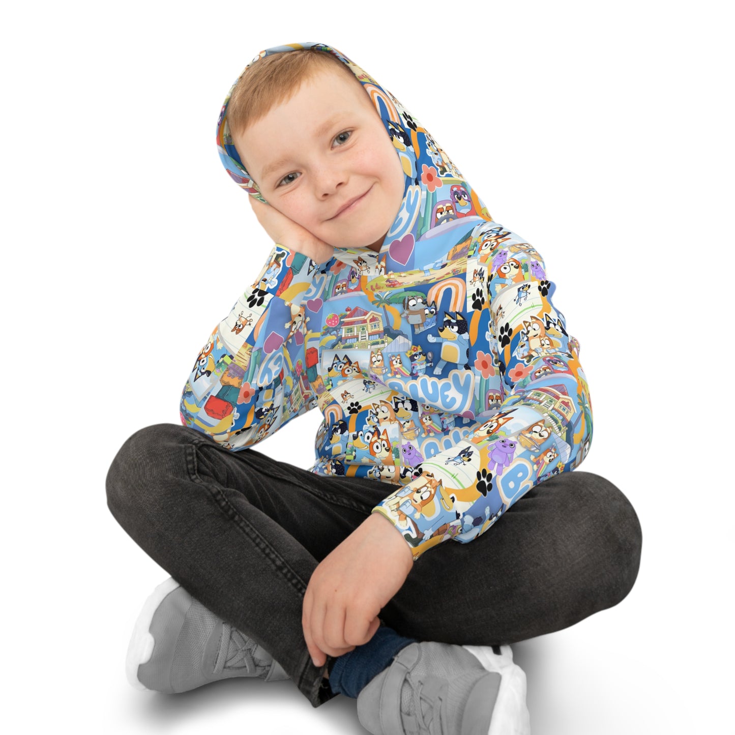 Bluey Playtime Collage Children's Hoodie