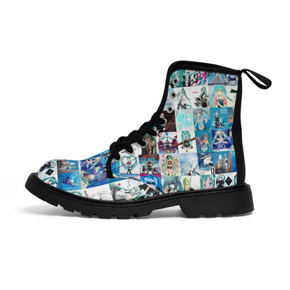 Hatsune Miku Album Cover Collage Women's Canvas Boots