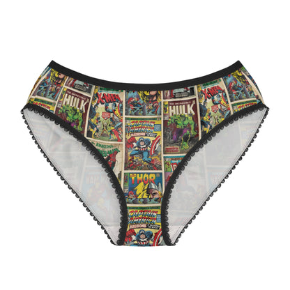 Marvel Comic Book Cover Collage Women's Briefs Panties