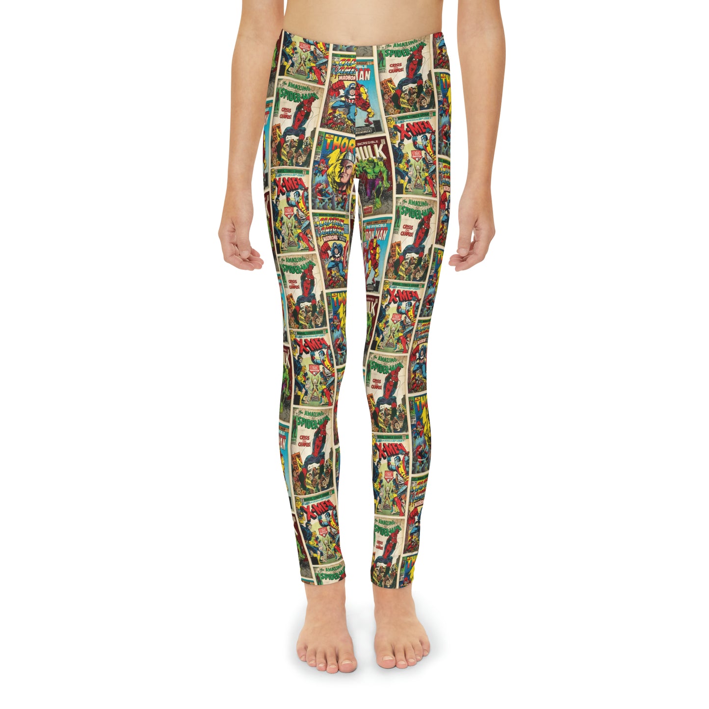 Marvel Comic Book Cover Collage Youth Leggings