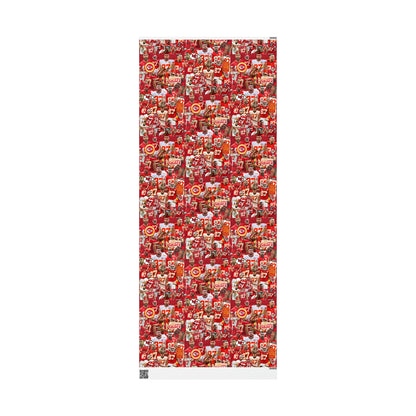 Travis Kelce Chiefs Red Collage Gift Wrapping Paper