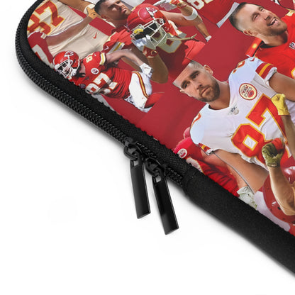 Travis Kelce Chiefs Red Collage Laptop Sleeve