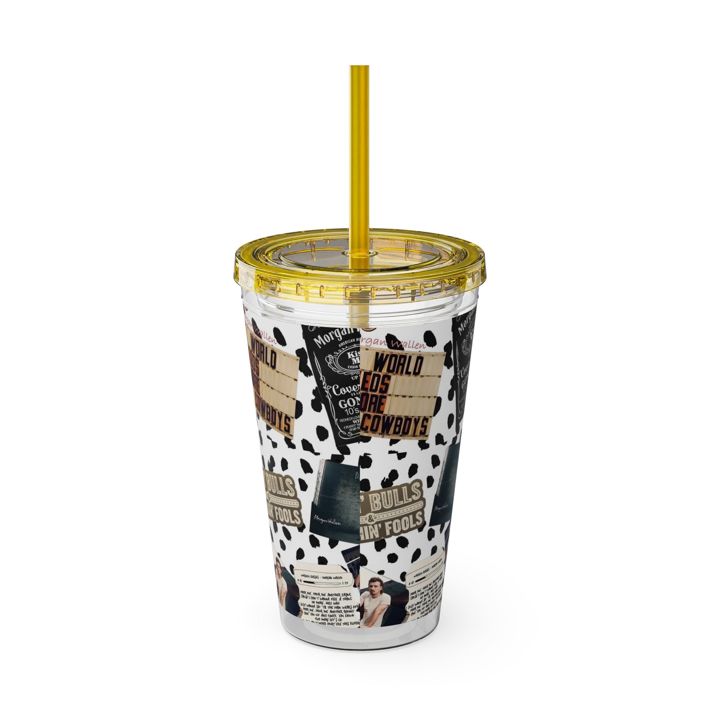 Morgan Wallen Yeehaw Collage Sunsplash Tumbler with Straw